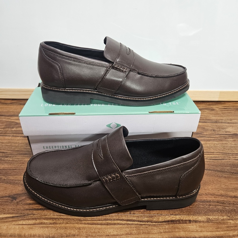 Apex Penny Loafer Oxford LT210M Men's 12 Wide Brown Diabetic Comfort Leather